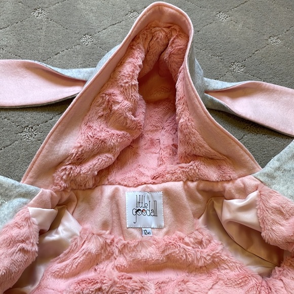 Little Goodall Six Button Bunny Coat in Barely Pink - Picture 8 of 10